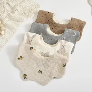 слой хлопчатобумажной марли, нагрудник с лепестками, ткань Цзоу Цзоу, полотенце для слюны, 360 градусов, нагрудник для новорожденных, молочное полотенце против рвоты