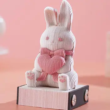  Милый кролик 3D блокнот для заметок 3D Трехмерная бумага для заметок Креативная резьба по бумаге Подарок Офисный школьный инструмент