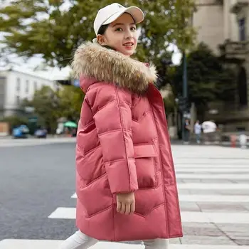  Новое зимнее утепленное пуховое пальто для девочек, студенческие модные детские куртки для девочек, зимняя одежда для девочек, подростковая одежда для девочек 10 лет