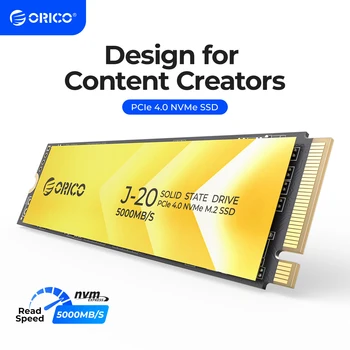  ORICO M.2 NVMe SSD PCIe 4.0 Внутренний Твердотельный накопитель NVMe Gen4 x4 M.2 M Key 2280 мм SSD с Охлаждающим Жилетом для Создателей контента