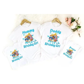  Рубашки для именинниц Bubble Guppies, Рубашки в тон для именинниц, Семейные рубашки в тон, Рубашка для девочек Bubble Guppies Белая