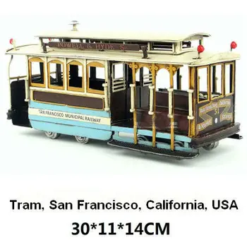  Винтажная модель из кованого железа, декоративные украшения, Сан-Франциско, Калифорния, трамвай, сувениры, подарки на день рождения, предметы коллекционирования