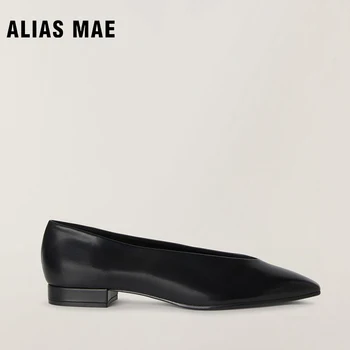  ALIAS MAE/ домашние туфли на плоской подошве с круглым носком из блестящей кожи ручной работы, балетки из натуральной воловьей кожи высокого профессионального качества