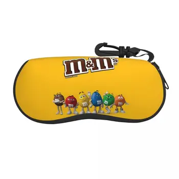  Защитные чехлы для очков M & M's в виде шоколадных бобов, модный футляр для солнцезащитных очков, мультяшный чехол для очков Candy Chocolate