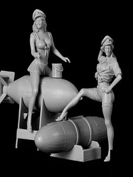  Новый современный набор для девочек в стиле пин-ап 1/32 в разобранном виде, набор фигурок из смолы, игрушки своими руками, неокрашенная модель из смолы.