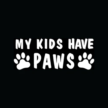  У моих детей есть Наклейка с изображением собаки, кошки с оконными лапами, домашние Животные - семья, Автомобиль Для грузовика, Наклейка Для ноутбука