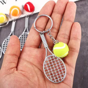  для подростка в подарок Брелок для ключей от автомобиля, металлические 6-цветные спортивные брелки для ключей, теннисная ракетка, Брелок, теннисный мяч, мини-брелок