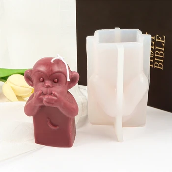  Практичная силиконовая форма для свечей в виде обезьяны, форма для свечей из смолы, сделай САМ 97QE