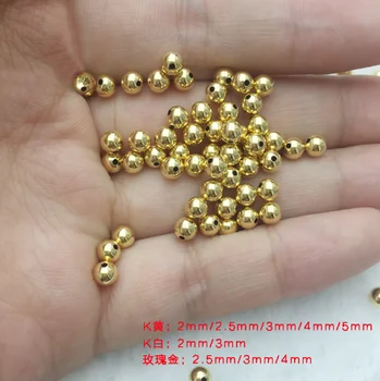  бусины из золота 18 карат au750 ювелирные аксессуары из настоящего золота блестящие бусины 2 мм-5 мм бусины из розового золота 18 Карат