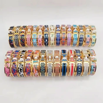  1991 год, было доступно более 100 видов браслетов H, брендовые ювелирные изделия для парных браслетов с эмалью, звезда моды из титановой стали s