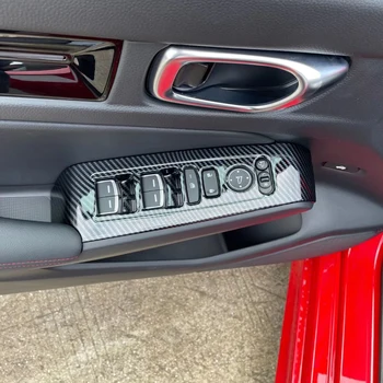  Для Honda Civic 11-го поколения 2022 2023 Двери, окна, стеклянная панель из углеродного волокна, Подлокотник, кнопка включения подъема, отделка крышки, автомобильные Аксессуары