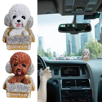  Автомобильные украшения Новая креативная фигурка собаки из смолы, Симпатичный кивающий болванчик, украшение приборной панели, автомобильные аксессуары