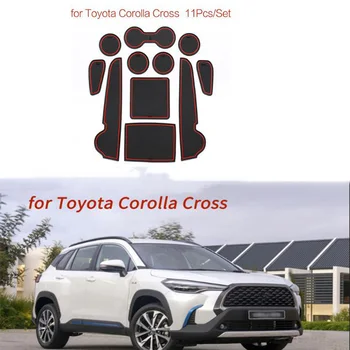  Резиновый Коврик для Дверных Пазов Toyota Corolla Cross XG10 2021 2022 2023 Подушка для Чашек Слот Для Ворот Подставка для Каботажного Судна Внутренняя Пылезащитная Наклейка-Накладка