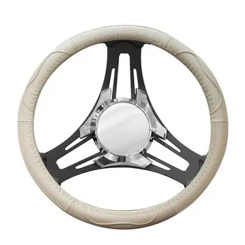  Чехол для рулевого колеса автомобиля, круглая обертка для автомобильного колеса, универсальная Нескользящая кожа, предназначенная для рулевого управления от 14 1/2 до 15 дюймов, от 37 до 39 см