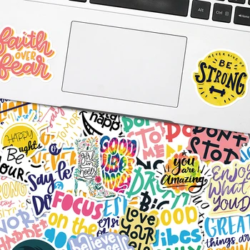  50шт Вдохновляющие наклейки Мотивационные Фразы Цитаты из жизни Наклейки для ноутбуков DIY Наклейки для скрапбукинга Подарки