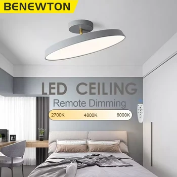  Светодиодный потолочный светильник BENEWTON с регулируемой яркостью 220 В, Контрольная лампа с возможностью отключения естественного освещения, Ультратонкие современные светодиодные светильники для гостиной.