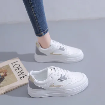  Little White Shoes/ Новая осенняя женская обувь Корейского производства, универсальная повседневная студенческая обувь Instagram Super Fire на толстой подошве