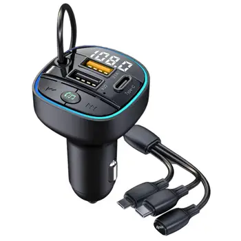  Автомобильный Адаптер Зарядного Устройства Bluetooth-совместимый 5.0 Цифровой Дисплей QC3.0 Быстрая Зарядка Универсальный Автоматический USB-Адаптер Питания MP3-Плеер Veh