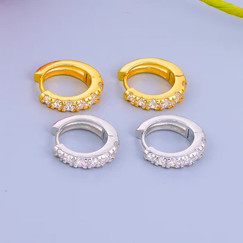  ISUEVA Позолоченные круглые серьги-кольца для женщин, серьги-кольца с пирсингом из сверкающего циркона, 2023, Модные ювелирные изделия Оптом