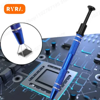  Электронный компонент для извлечения микросхем, синяя ручка-присоска с четырьмя когтями, ручной инструмент для сбора микросхем, Инструменты для ремонта мобильных телефонов