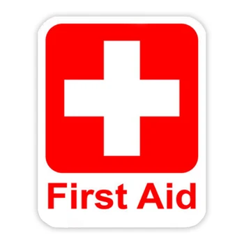  Наклейка на аптечку первой помощи, Виниловая наклейка, безопасность для здоровья, Красный знак 1-го креста, 911, Водонепроницаемое лобовое стекло, Автоаксессуары # S90210