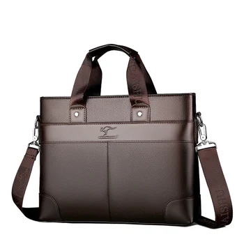  Деловой мужской портфель бренда LINGZHIDAISHU, высококачественная кожаная мужская сумка для ноутбука, сумка-мессенджер, мужская коричневая