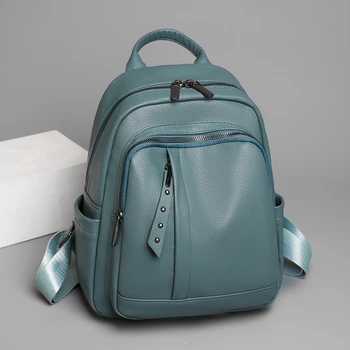  Женский рюкзак, модная и элегантная сумка, рюкзак из мягкой кожи, удобная сумка на молнии для дам, дизайнерский рюкзак для путешествий.