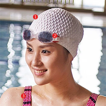  Силиконовые водонепроницаемые 3D эластичные шапочки для плавания для мужчин и женщин, шапочка для плавания с длинными волосами, ушная косточка, шапочка для плавания для взрослых в бассейне
