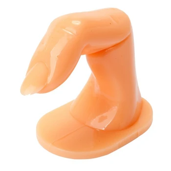  Манекен для накладных пальцев для обучения искусству ногтей из стекловолокна с акриловым гелем-оранжевый.