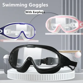  Многоцветные силиконовые очки для плавания с широким обзором и плоским освещением, очки для плавания, очки для дайвинга