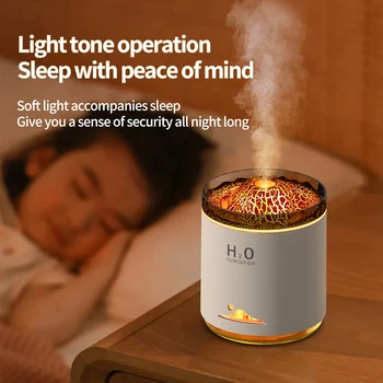  Портативный Очиститель USB, Диффузор эфирного масла с ароматом Вулканического пламени, Увлажнитель воздуха с лампой ночного освещения, Ароматизатор