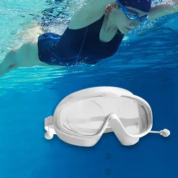  Очки для плавания при близорукости, очки для плавания с четким обзором, очки для плавания для мужчин и женщин с берушами, водонепроницаемые очки, Регулируемые очки для дайвинга