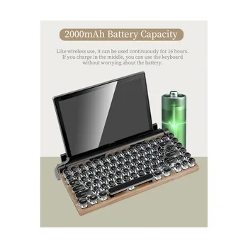  Игровые клавиатуры с 83 клавишами, Клавиатура для пишущей машинки в стиле ретро, Беспроводная клавиатура Bluetooth, USB, механические колпачки в стиле панк для ПК, A