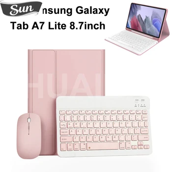  Для Galaxy Tab A7 Lite 8,7-дюймовый чехол с клавиатурой-мышью, съемная крышка клавиатуры для Samsung Tab A7 Lite SM-T220 /T225 /T227