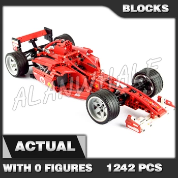  1242шт Техническая симуляция Moc в масштабе 1: 8 Гоночный автомобиль F1 Красный спортивный автомобиль 3335 Строительные блоки Игрушки, совместимые с детским кирпичом