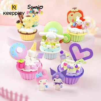  Подлинный строительный блок keeppley Sanrio серии тортов HelloKitty mymelody модель Kuromi Cinnamoroll собранная игрушка подарок на день рождения