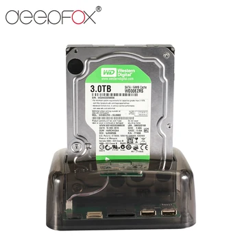  Док-станция для Жесткого диска DeepFox USB 3.0 / Type C на SATA / IDE для 2,5-дюймового /3,5-дюймового жесткого диска с Разъемом M2 TF SD Для телевизора Ноутбука