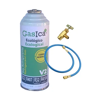  1 бутылка органического Газа Gas V2 226Gr + клапан + сменный шланг R22, R32, R407C, R410A Замораживание органического