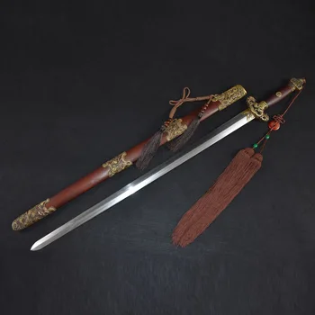  102-сантиметровая металлическая коллекция real sword craft, ретро традиционный меч, интегрированный с четырех сторон, Танский меч для самообороны, прозрачный твердый меч
