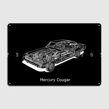  Mercury Cougar 1968 Металлическая вывеска Cinema Kitchen Club Bar Классические тарелки Жестяные вывески Плакаты