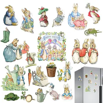  Пасхальные Магниты на холодильник 22шт Мультяшный кролик Наклейки на автомобиль Мультяшные наклейки на холодильник Наклейки на Пасхальные декоративные наклейки на дверь