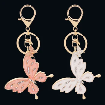  Модный креативный брелок со стразами в виде бабочки Chaveiro, Подвеска с милым насекомым, брелок для девочек, Женская сумочка, Очаровательные украшения