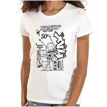  Ретро Рэппин Макс Хип-Хоп Робот Женская футболка Женская Футболка с длинными рукавами