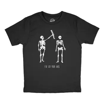  Молодежная футболка Ive Got Your Back, забавная футболка со скелетом позвоночника на Хэллоуин для детей