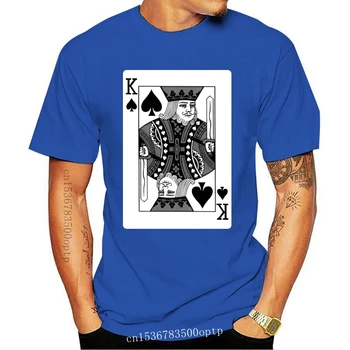  Новые забавные Король, туз, дама, Валет, игральные карты, Покерная футболка с принтом Spade K с коротким рукавом, уникальные мужские футболки