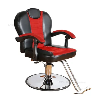  Парикмахерские кресла Европейского стиля С Регулируемой спинкой Парикмахерские кресла Современная Мебель для салонов красоты Простое Подъемное Вращающееся кресло