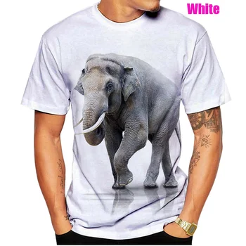  2023 Новая мода, Мужская повседневная рубашка с 3D-принтом в виде слона, топы с животными, футболка