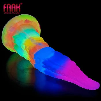 FAAK Fantasy Светящиеся Щупальца Осьминога Силиконовая анальная пробка с присосками Эротические игрушки для мужской и женской мастурбации