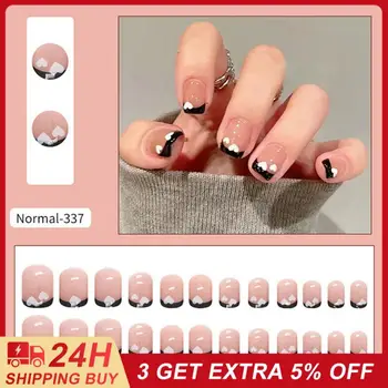  Накладные ногти Носимые накладные пластыри для ногтей Летние Аксессуары для ногтей Нейл-арт с дизайном Съемные накладные ногти /коробка принадлежностей для ногтей