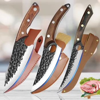  Кованый разделочный нож шеф-повара для мяса, нож для нарезки ломтиками, нож ручной работы для обвалки, легкие ножевые инструменты